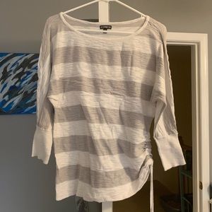 Grey and white stripped sweater